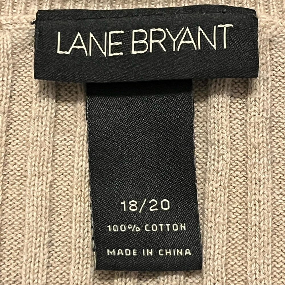 Lane Bryant Beige Quarter Sleeve Knitted Sweater Top - Picture 3 of 3